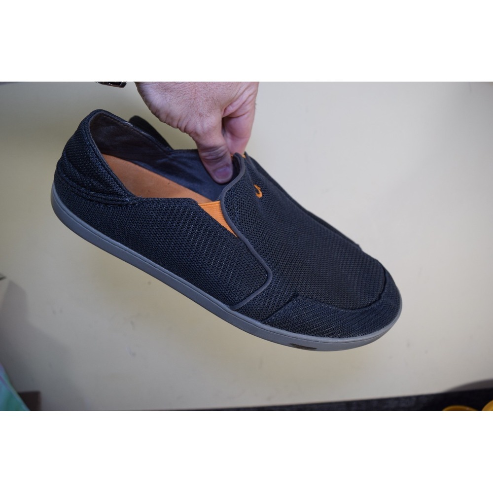 Olukai Nohea Mesh Mens 11 Dark Gray Slip On Comfort Shoe $100 10188-4242